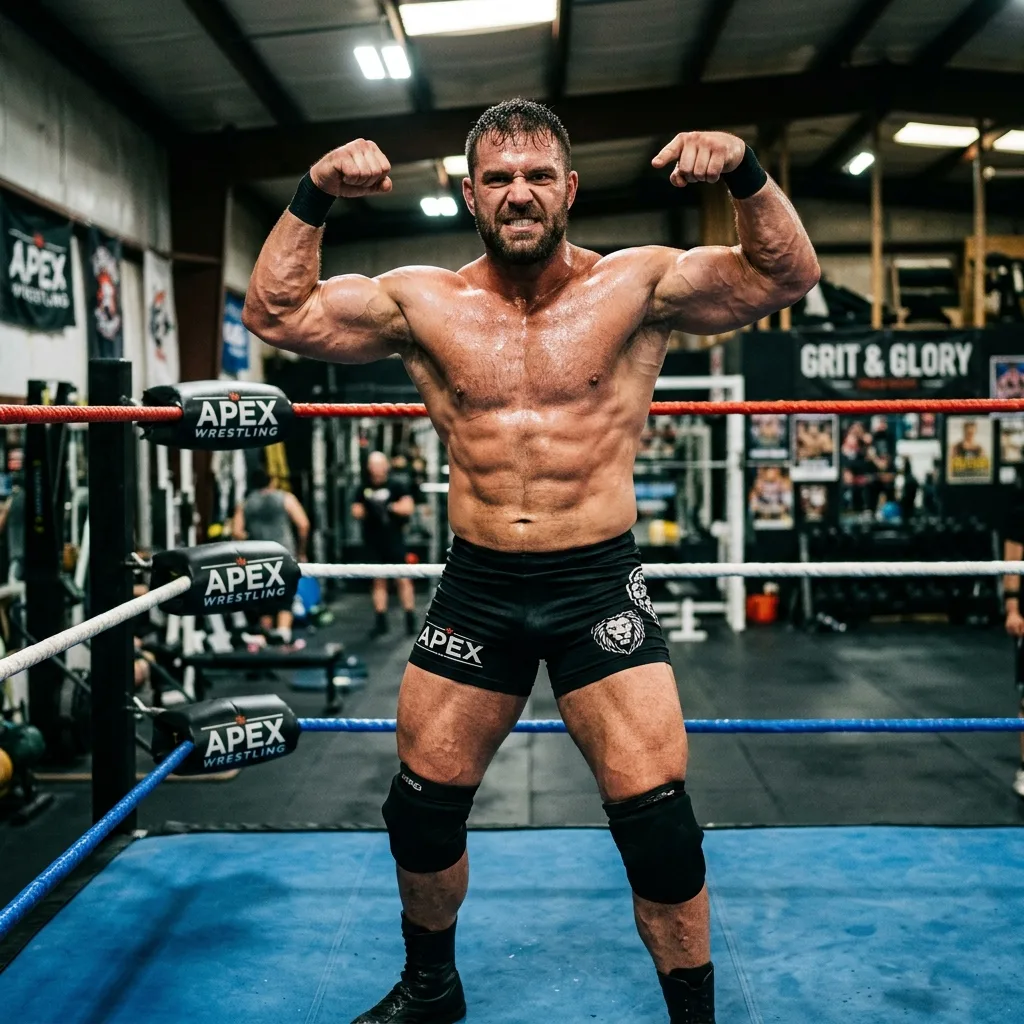 John Cena WWE superstar posing in gym ring