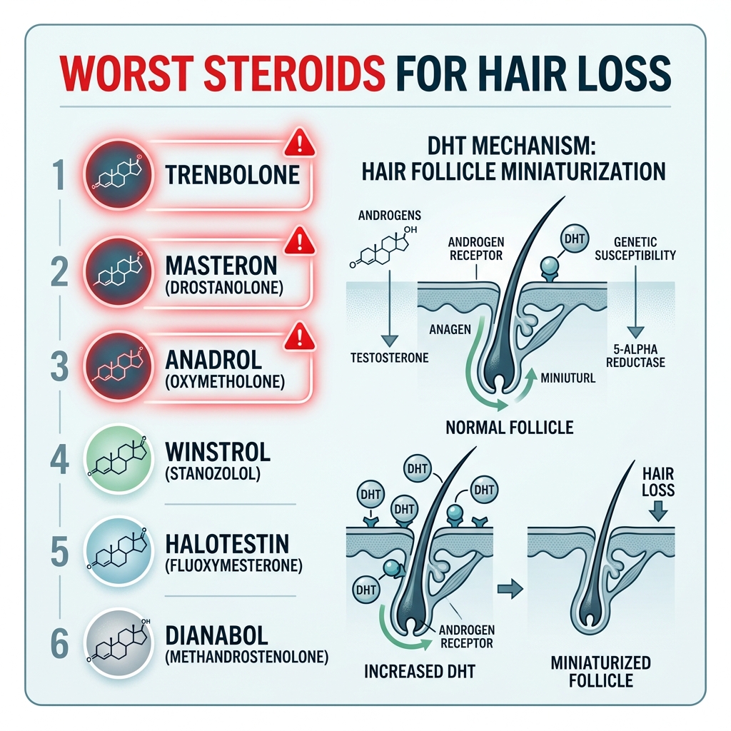 What Are the Worst Steroids for Hair Loss? Ranked List & Science