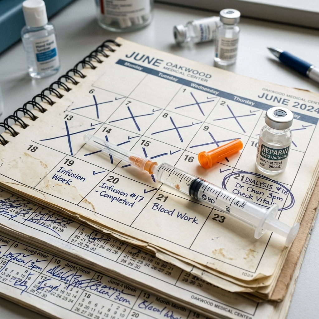 A pharmacokinetic line graph showing a long, slow release curve of an intramuscular medication into the bloodstream over several weeks, highlighting absorption and elimination phases.