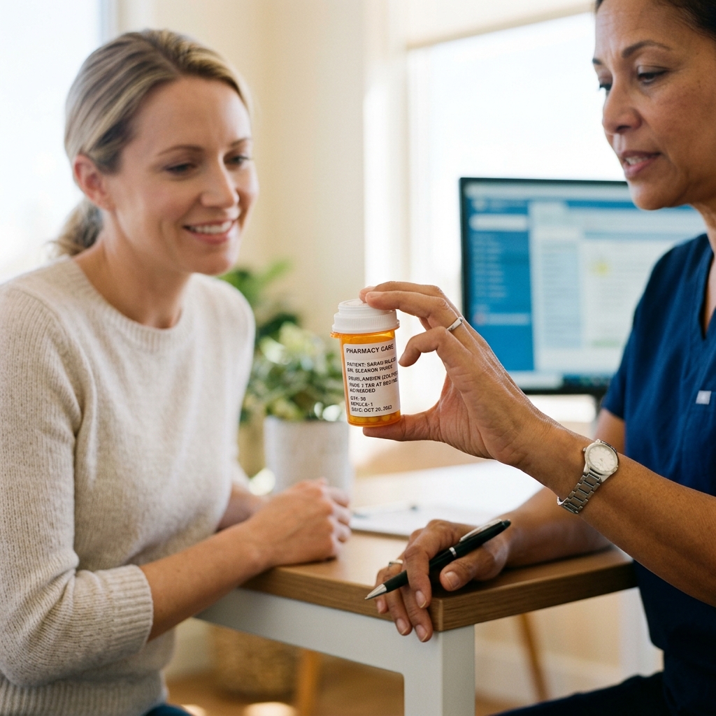 A modern medical tablet displaying a line graph with an upward trend, symbolizing natural cortisol production recovering as a pill bottle rests beside it in a clinical setting.